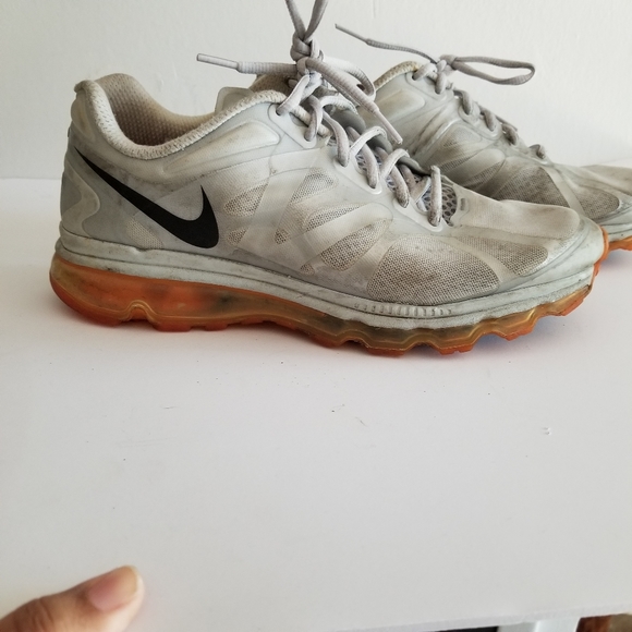 Rare Nike Air Max 2012 Metallic Silver/ Orange - Picture 5 of 9